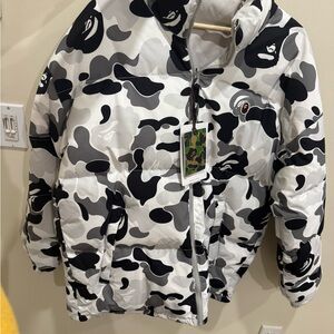 Bape ABC camo reversible down jacket